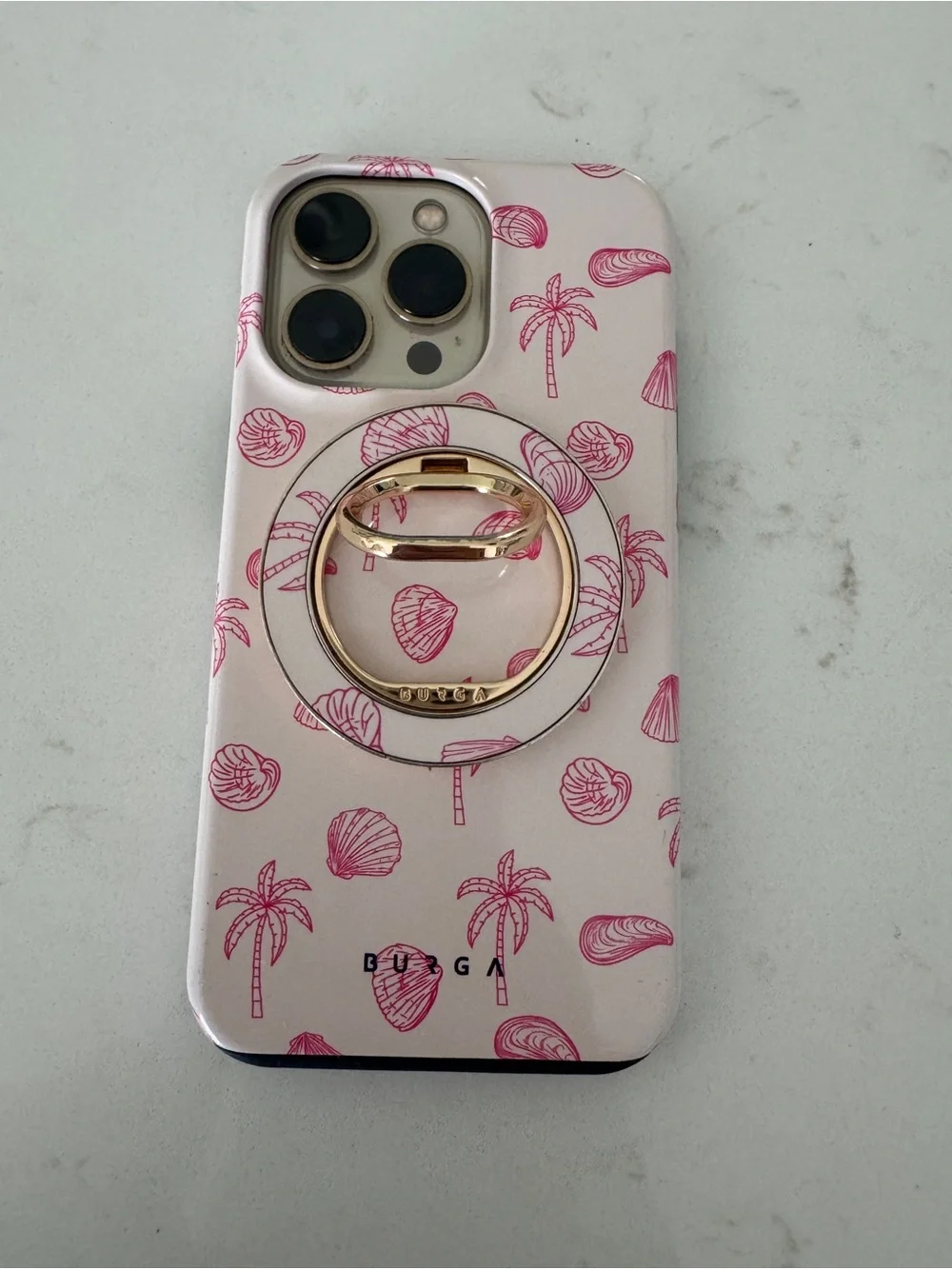 Burga iPhone 13 phone case and matching ring holder - Beach Please print